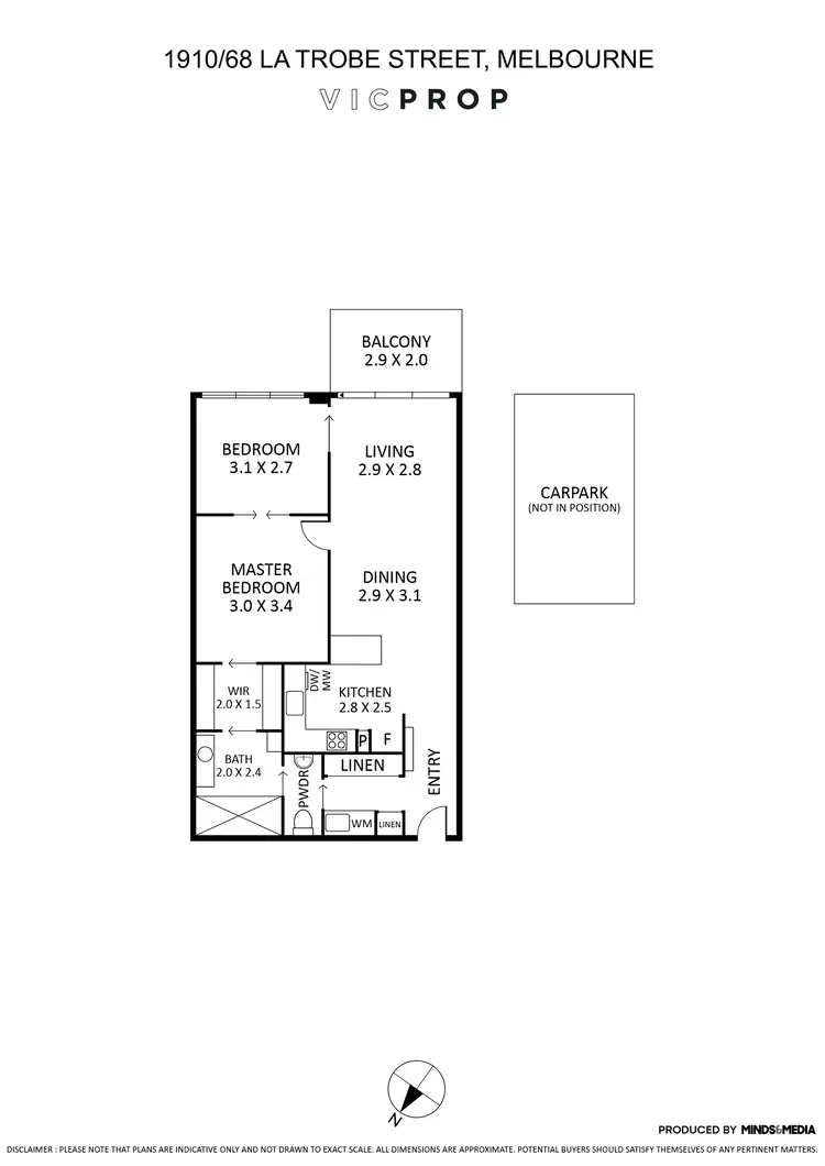 Floorplan of Homely apartment listing, 1910/68 La Trobe Street, Melbourne VIC 3000
