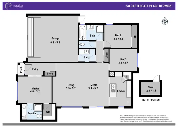 Floorplan of Homely unit listing, 2/8 Castlegate Place, Berwick VIC 3806