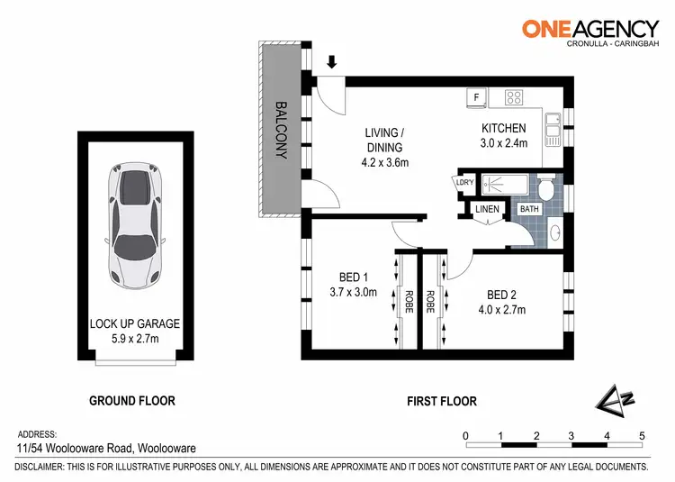 Floorplan of Homely apartment listing, 11/54 Woolooware Road, Woolooware NSW 2230