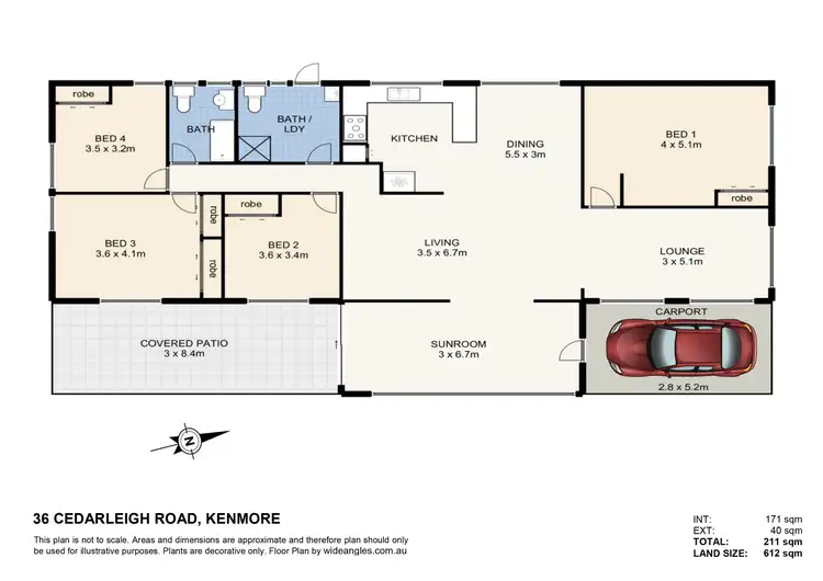 Floorplan of Homely house listing, 36 Cedarleigh Road, Kenmore QLD 4069