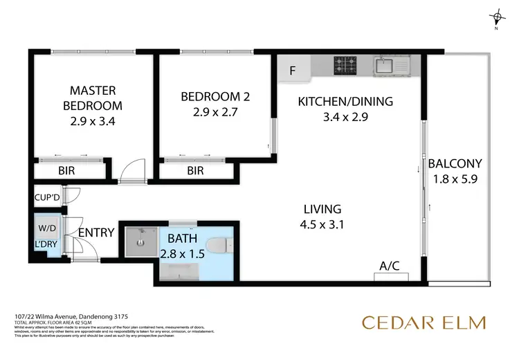 Floorplan of Homely apartment listing, 107/22 Wilma Avenue, Dandenong VIC 3175