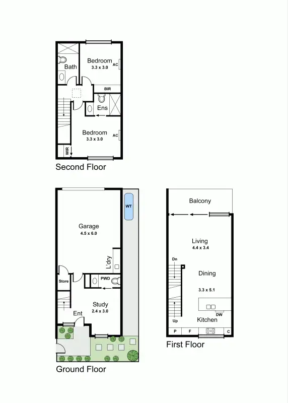 Floorplan of Homely townhouse listing, 6/29-31 Jersey Parade, Carnegie VIC 3163