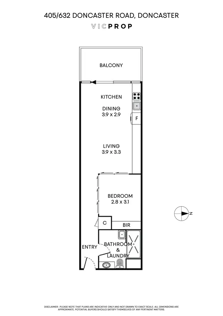 Floorplan of Homely apartment listing, 405/632 Doncaster Road, Doncaster VIC 3108