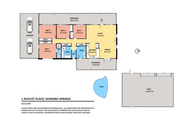 Floorplan of Homely house listing, 1 Avocet Place, Howard Springs NT 835