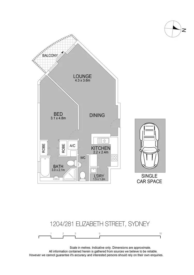 Floorplan of Homely apartment listing, 1204/281 Elizabeth Street, Sydney NSW 2000
