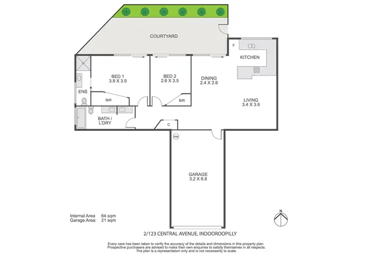 Floorplan of Homely unit listing, 2/123 Central Avenue, Indooroopilly QLD 4068