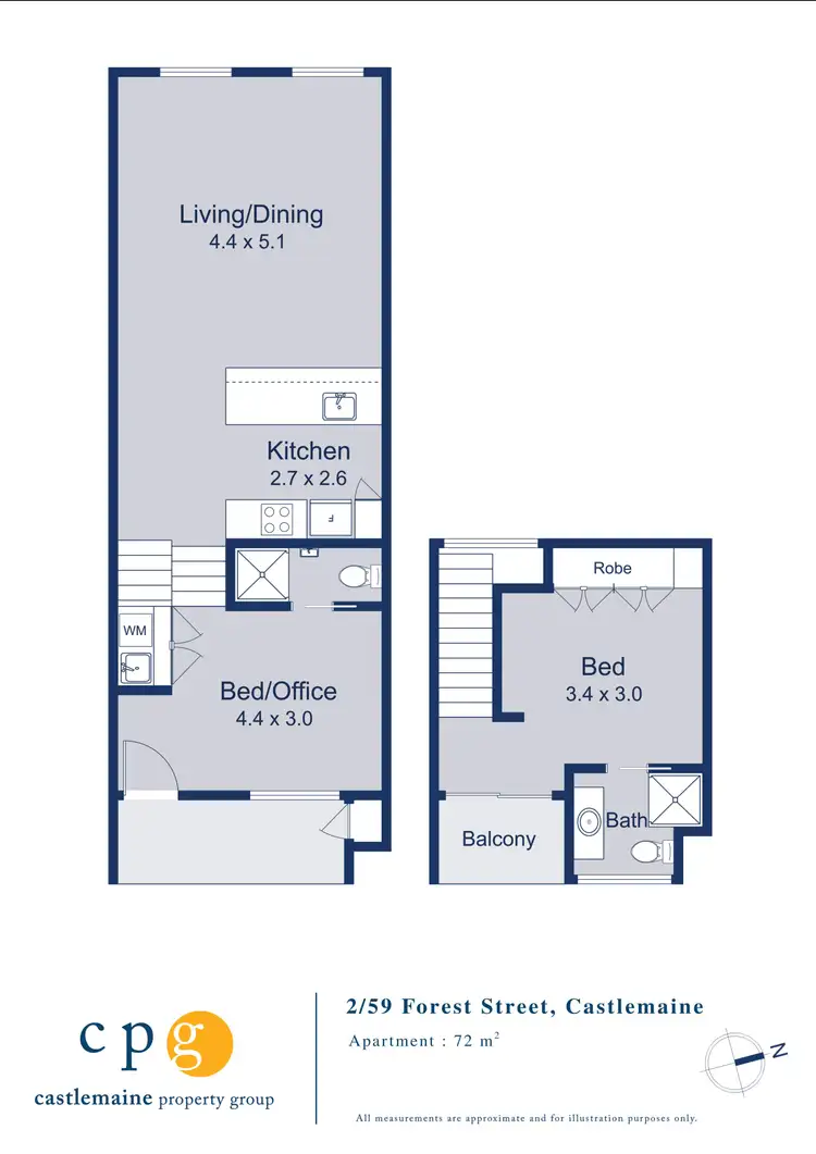 Floorplan of Homely apartment listing, 2/59 Forest Street, Castlemaine VIC 3450