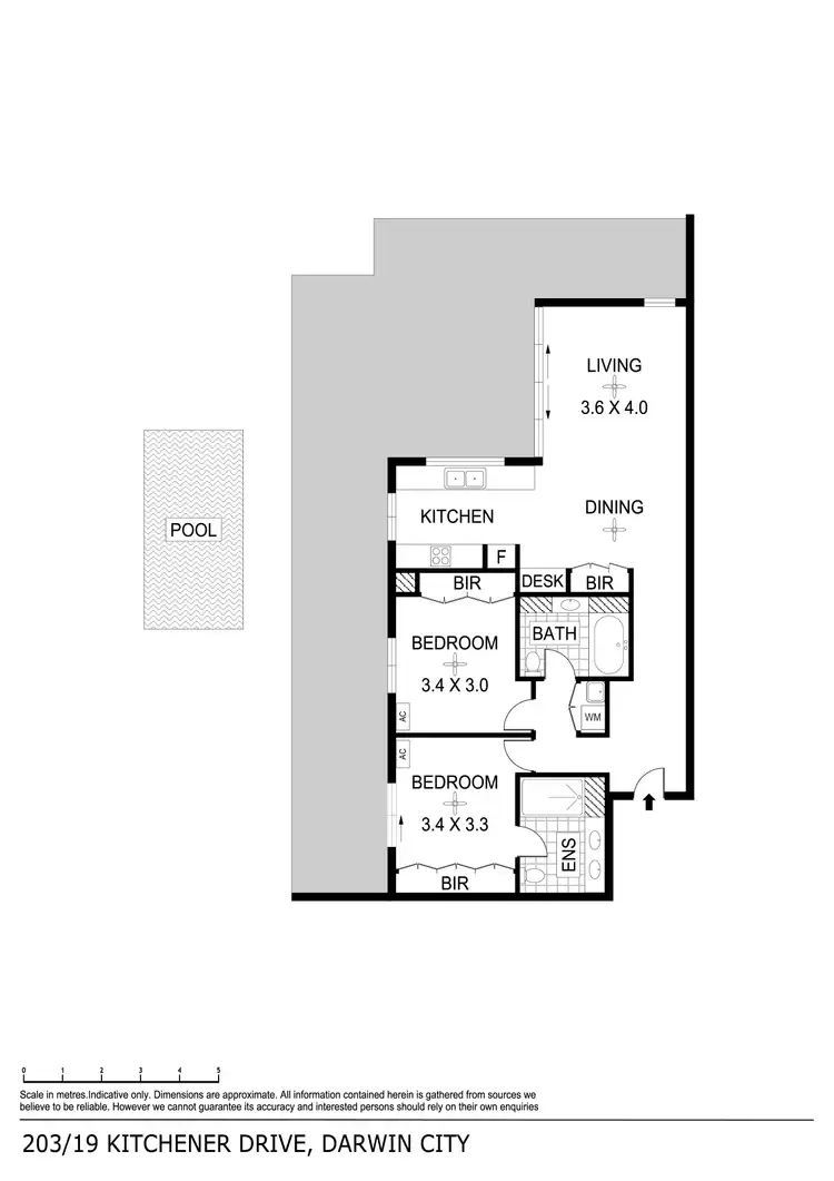Floorplan of Homely unit listing, 203/19B Kitchener Drive, Darwin City NT 800