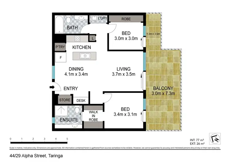 Floorplan of Homely unit listing, 44/29 Alpha Street, Taringa QLD 4068