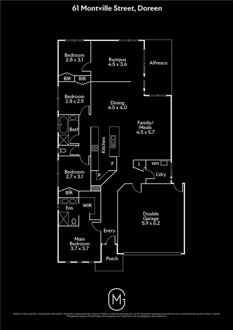 Floorplan of Homely house listing, 61 Montville Street, Doreen VIC 3754