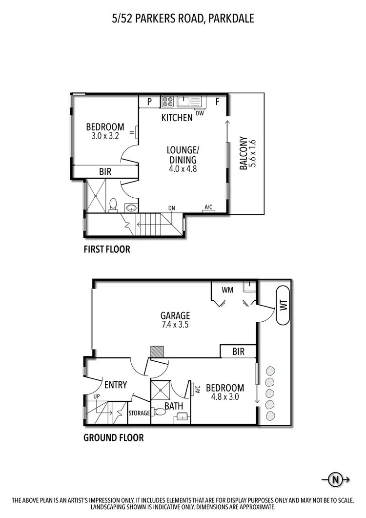 Floorplan of Homely townhouse listing, 5/52 Parkers Road, Parkdale VIC 3195