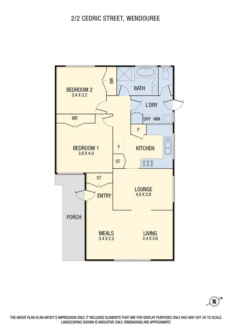 Floorplan of Homely unit listing, 2/2 Cedric Street, Wendouree VIC 3355
