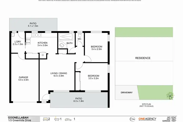 Floorplan of Homely semi-detached listing, 1/3 Greenhills Drive, Goonellabah NSW 2480