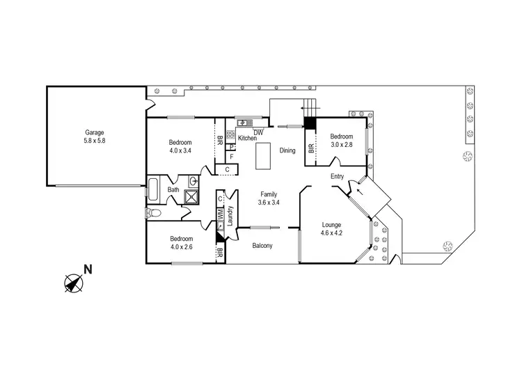 Floorplan of Homely townhouse listing, 1/199 Nepean Highway, Aspendale VIC 3195