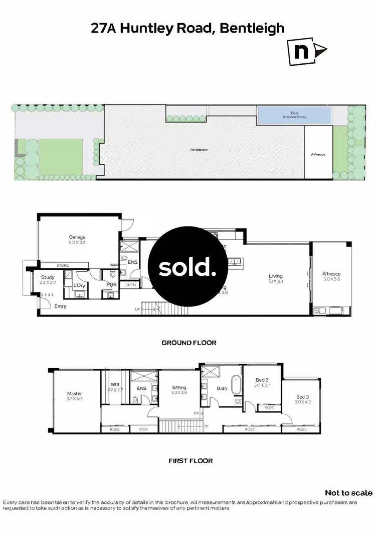Floorplan of Homely townhouse listing, 27B Huntley Road, Bentleigh VIC 3204
