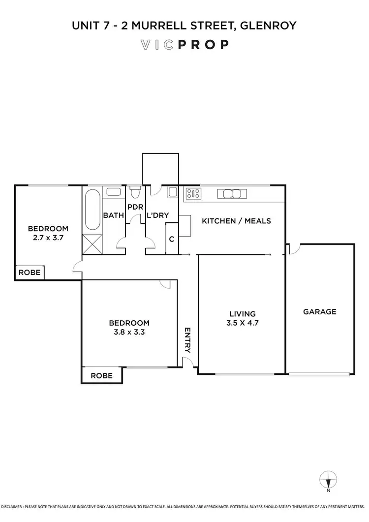 Floorplan of Homely unit listing, 7/2 Murrell Street, Glenroy VIC 3046