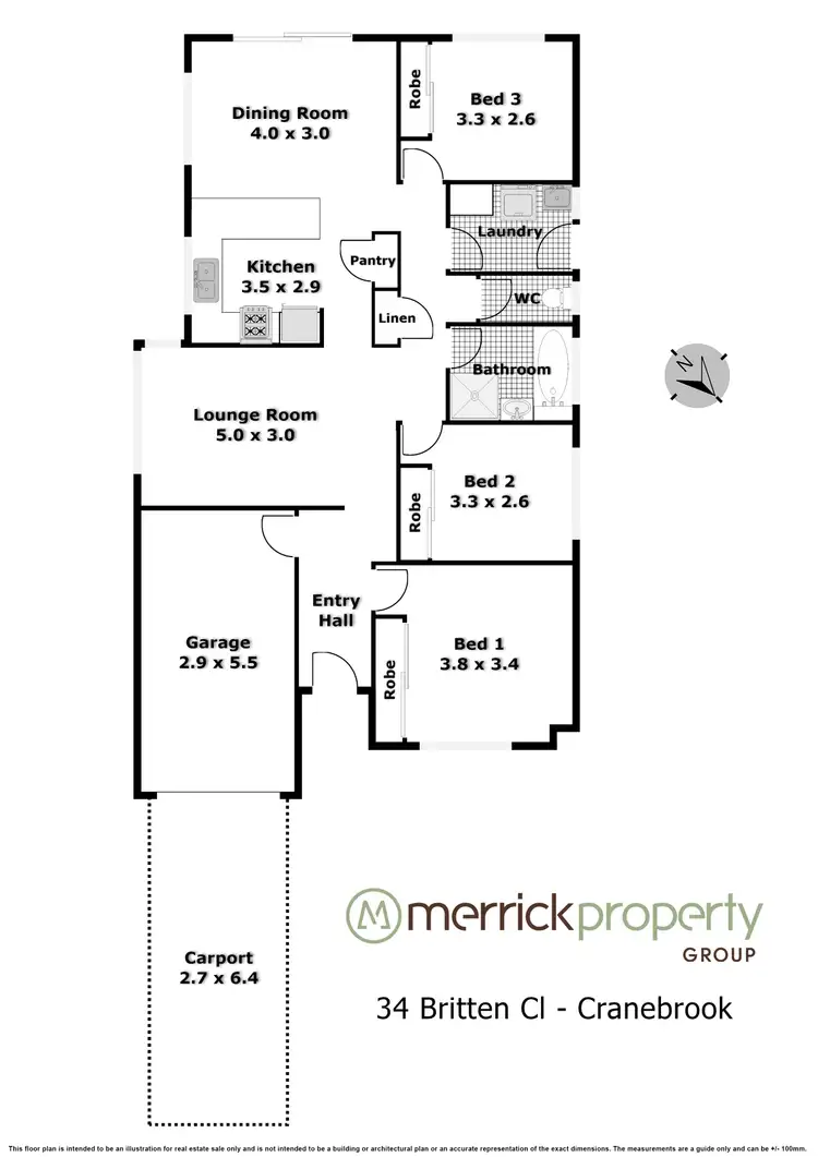 Floorplan of Homely house listing, 34 Britten Close, Cranebrook NSW 2749