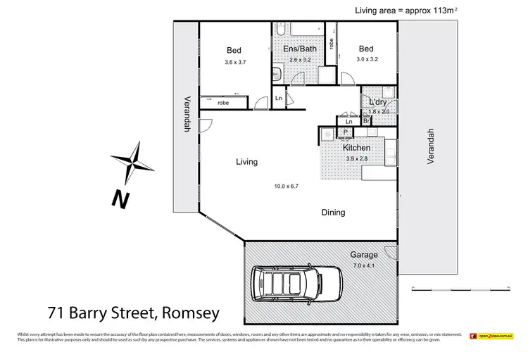Floorplan of Homely unit listing, 3/71 Barry Street, Romsey VIC 3434