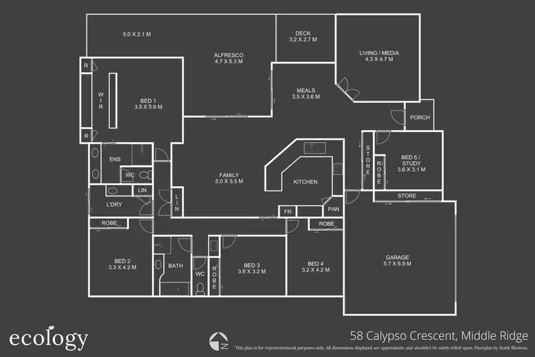 Floorplan of Homely house listing, 58 Calypso Crescent, Middle Ridge QLD 4350