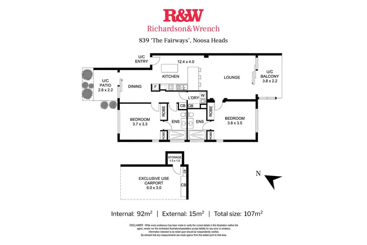 Floorplan of Homely apartment listing, 839/100 Resort Drive, Noosa Heads QLD 4567