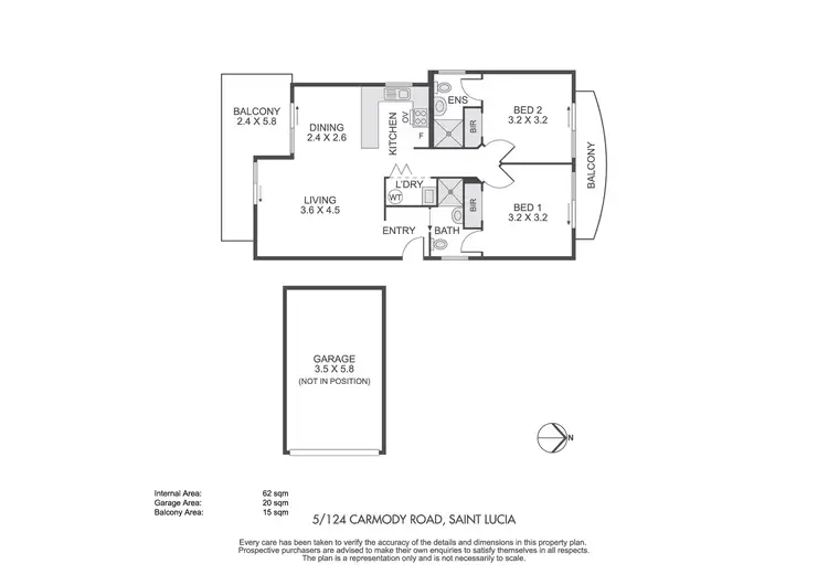 Floorplan of Homely unit listing, 5/124 Carmody Road, St Lucia QLD 4067