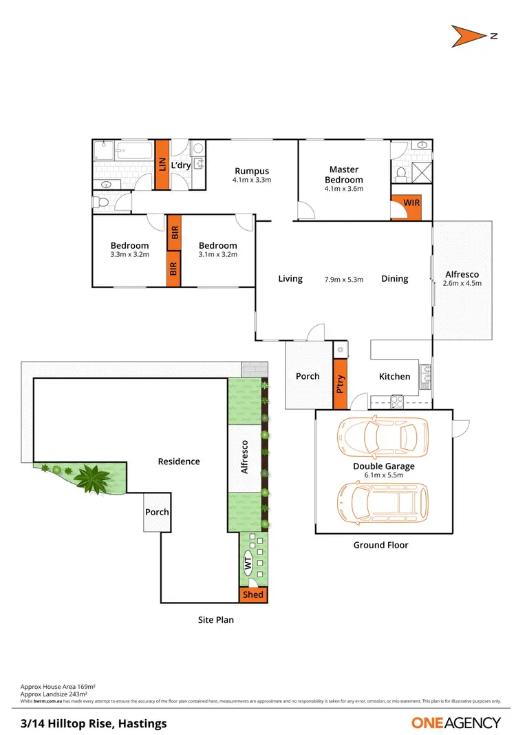 Floorplan of Homely unit listing, 3/14 Hilltop Rise, Hastings VIC 3915