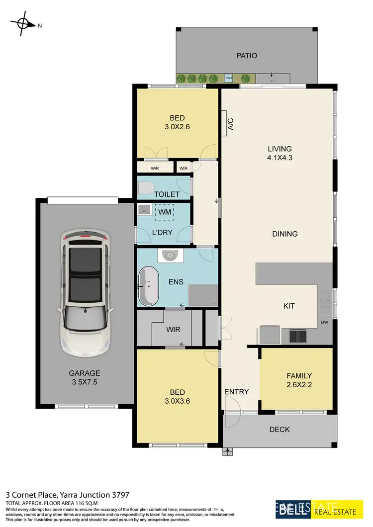 Floorplan of Homely townhouse listing, 3 Cornet Place, Yarra Junction VIC 3797