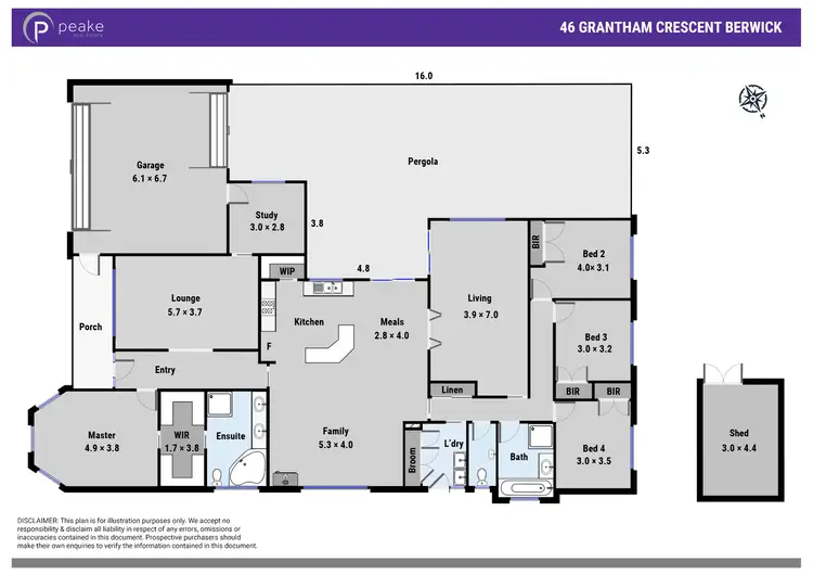 Floorplan of Homely house listing, 46 Grantham Crescent, Berwick VIC 3806