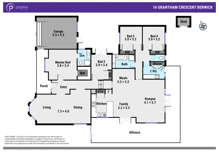 Floorplan of Homely house listing, 16 Grantham Crescent, Berwick VIC 3806