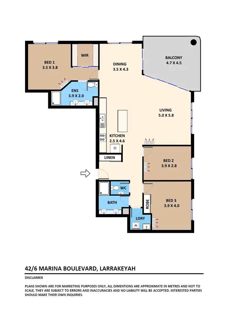 Floorplan of Homely apartment listing, 42/6 Marina Boulevard, Cullen Bay NT 820