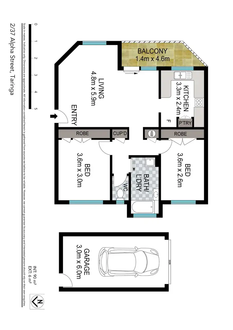 Floorplan of Homely unit listing, 2/37 Alpha Street, Taringa QLD 4068