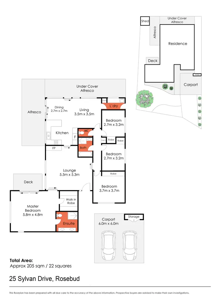 Floorplan of Homely house listing, 25 Sylvan Drive, Rosebud VIC 3939
