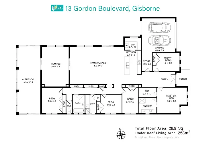 Floorplan of Homely house listing, 13 Gordon Boulevard, Gisborne VIC 3437