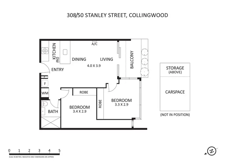 Floorplan of Homely apartment listing, 308/50 Stanley Street, Collingwood VIC 3066