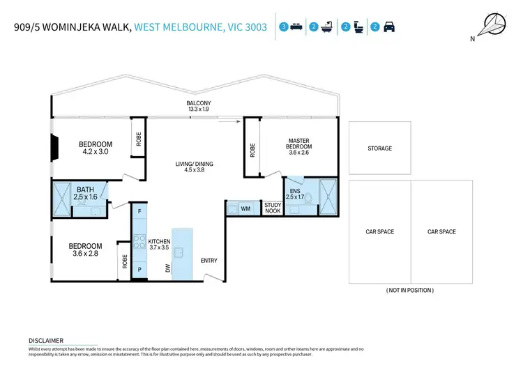 Floorplan of Homely apartment listing, 909/5 Wominjeka Walk, West Melbourne VIC 3003
