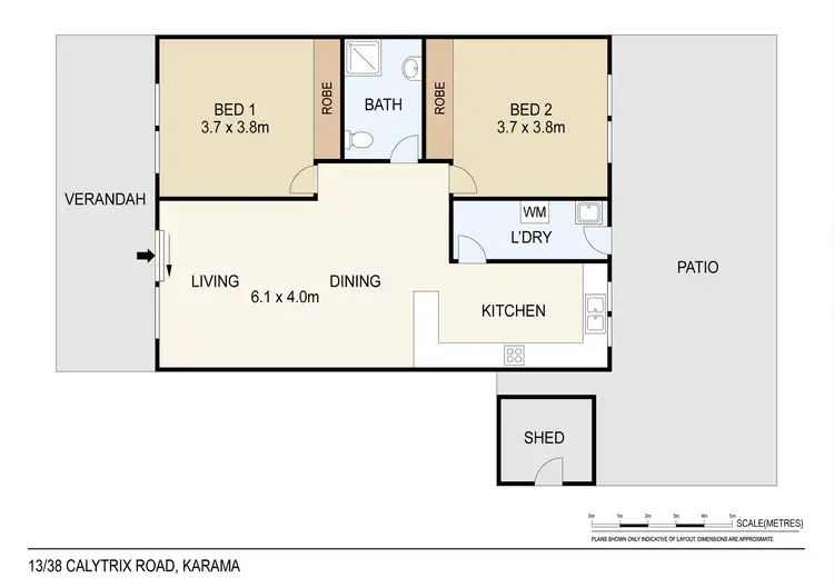 Floorplan of Homely unit listing, 13/38 Calytrix Road, Karama NT 812
