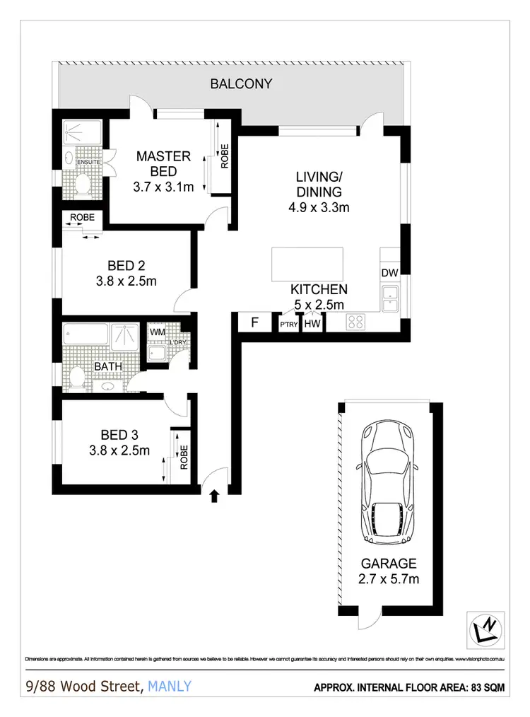 Floorplan of Homely apartment listing, 9/88 Wood Street, Manly NSW 2095