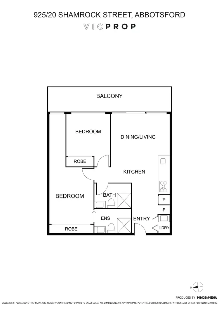 Floorplan of Homely apartment listing, 925/20 Shamrock Street, Abbotsford VIC 3067