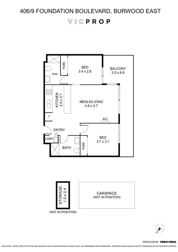 Floorplan of Homely apartment listing, 406/9 Foundation Boulevard, Burwood East VIC 3151