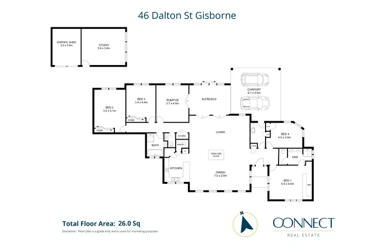 Floorplan of Homely house listing, 46 Dalton Street, Gisborne VIC 3437