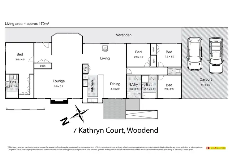 Floorplan of Homely house listing, 7 Kathryn Crescent, Woodend VIC 3442
