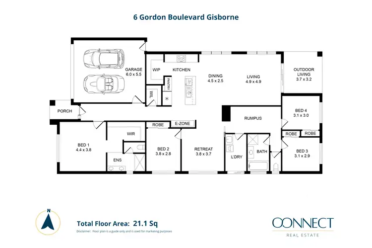 Floorplan of Homely house listing, 6 Gordon Boulevard, Gisborne VIC 3437