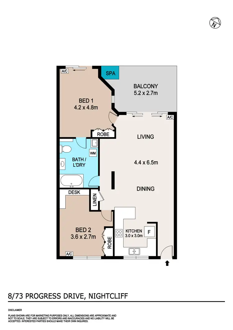 Floorplan of Homely unit listing, 8/73 Progress Drive, Nightcliff NT 810