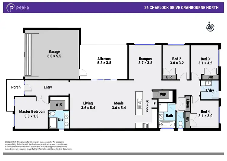 Floorplan of Homely house listing, 26 Charlock Drive, Cranbourne North VIC 3977