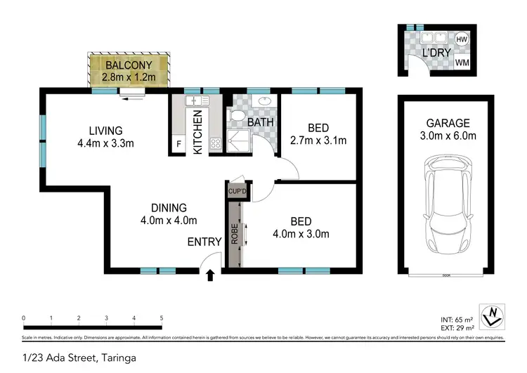 Floorplan of Homely unit listing, 1/23 Ada Street, Taringa QLD 4068