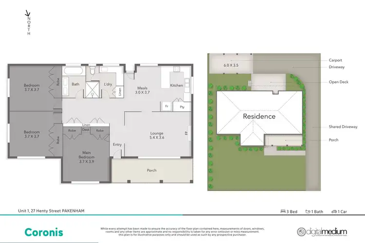 Floorplan of Homely unit listing, 1/27 Henty Street, Pakenham VIC 3810