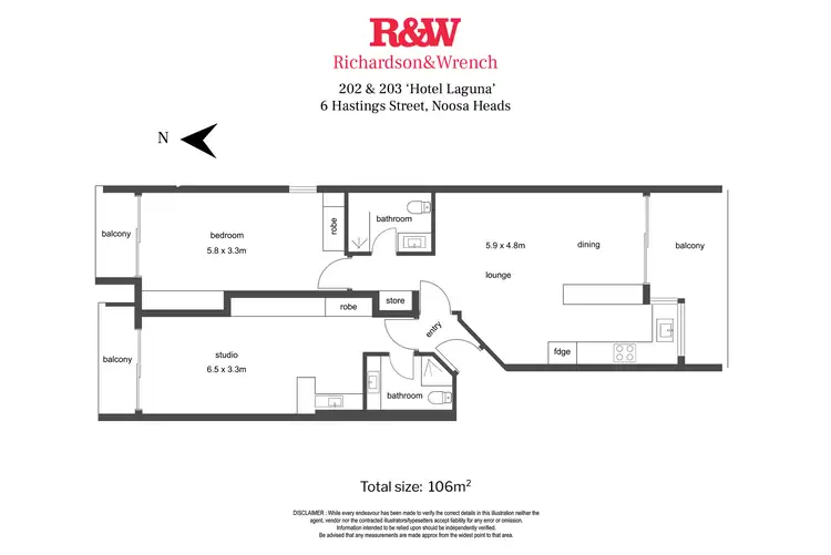 Floorplan of Homely apartment listing, 202 & 203/6 Hastings Street, Noosa Heads QLD 4567