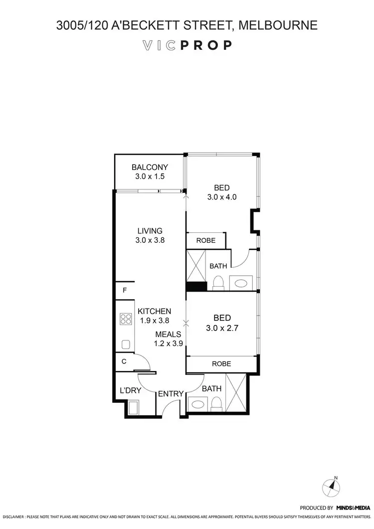 Floorplan of Homely apartment listing, 3005/120 Abeckett Street, Melbourne VIC 3000