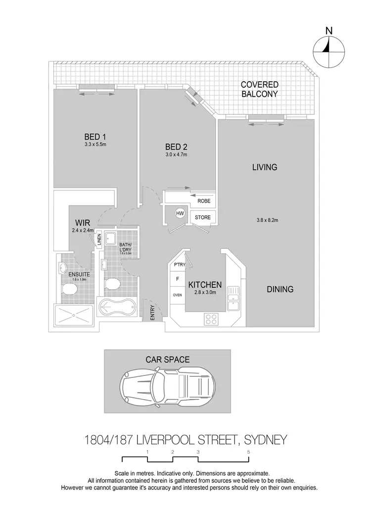 Floorplan of Homely apartment listing, 1804/187 Liverpool Street, Sydney NSW 2000