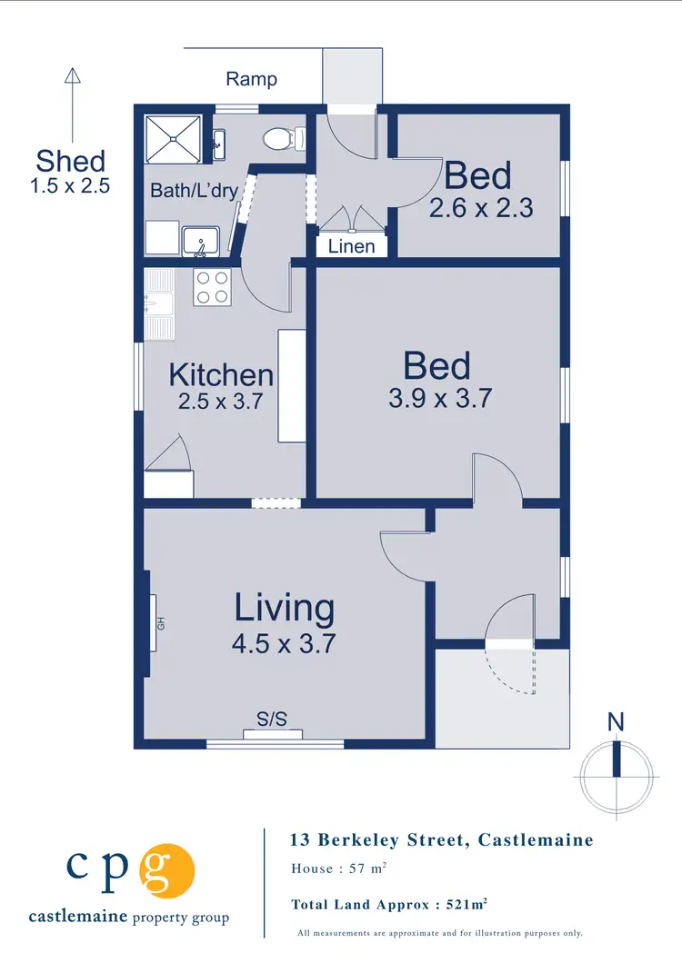 Floorplan of Homely house listing, 13 Berkeley Street, Castlemaine VIC 3450